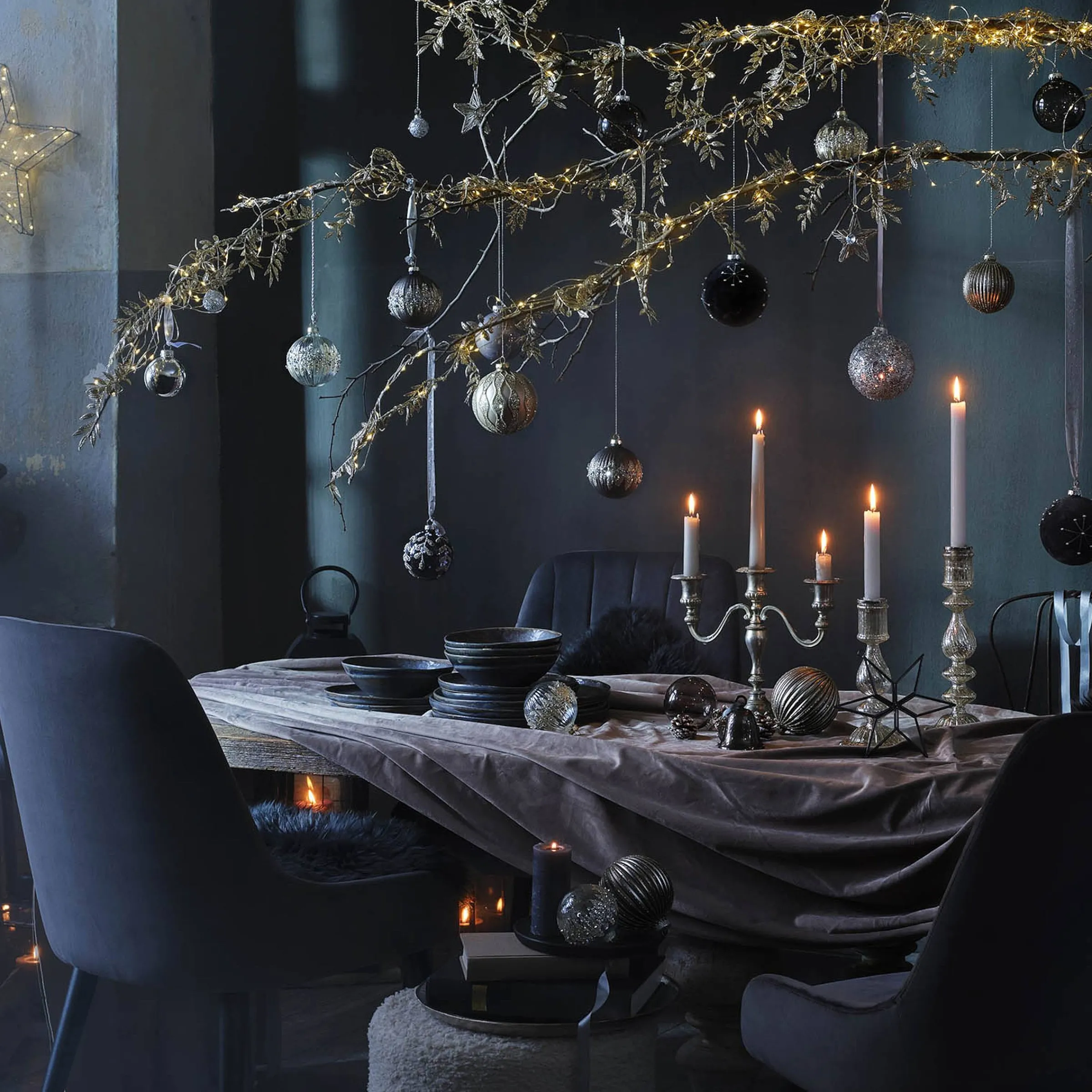 Depot Laternen & Kerzenhalter^Deko-Set Weihnachts-Kerzenhalter Golden Glam