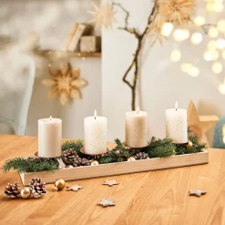 Depot Adventskranze & Zubehör^Deko-Weihnachtstablett Golden Glam