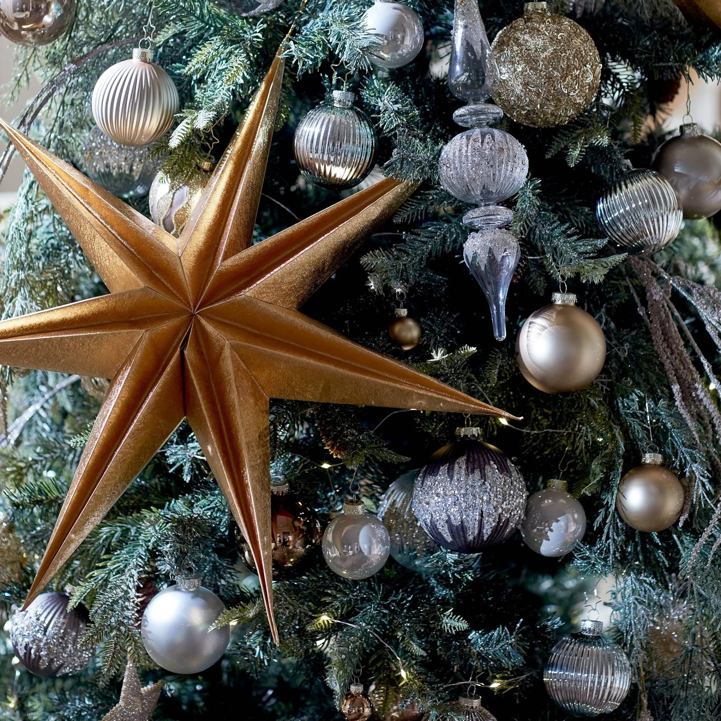 Depot Adventskranze & Zubehör^Deko-Weihnachtstablett Silver Glam