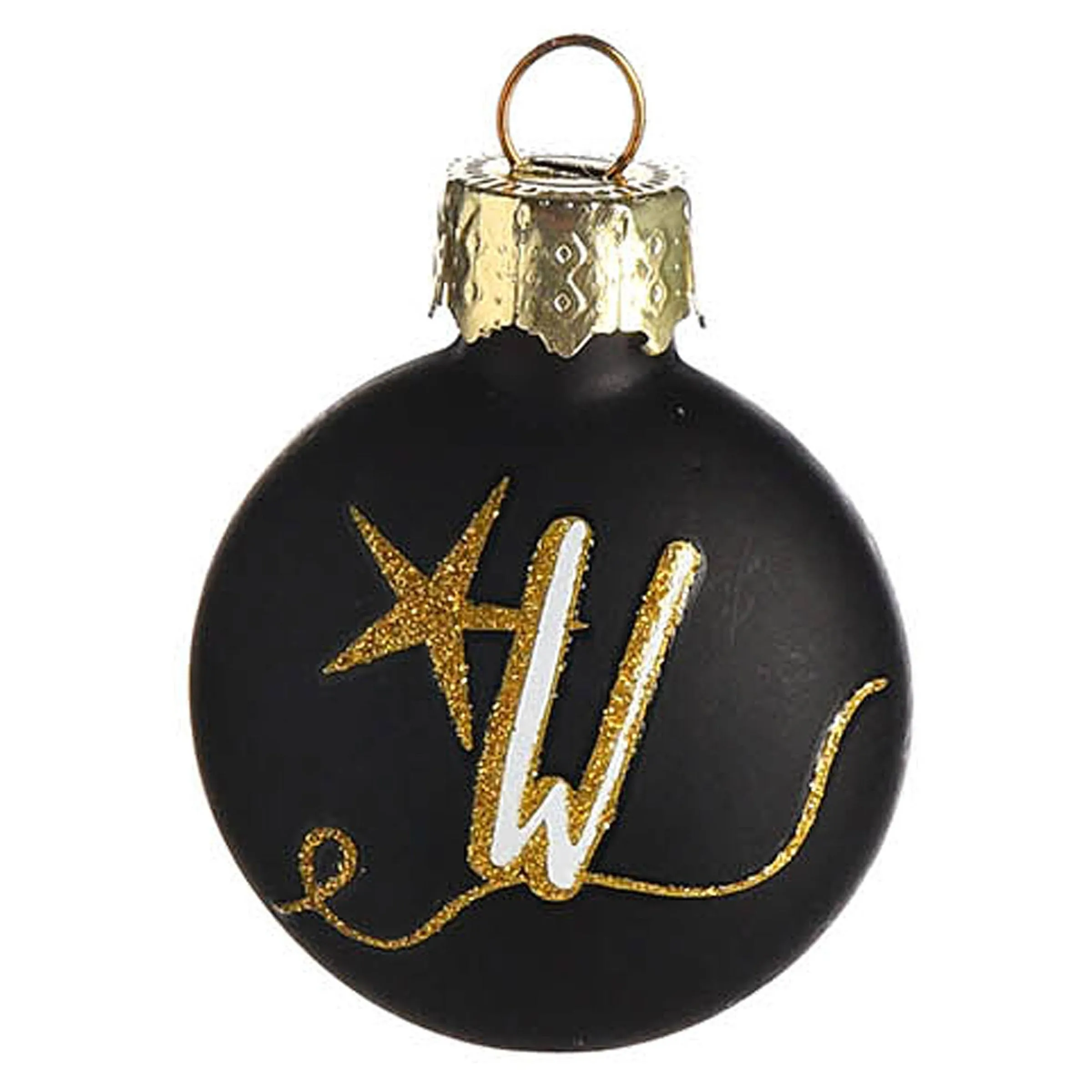 Depot Adventskranz-Deko^Glas-Baumschmuck Mini-Taler Monogramm W