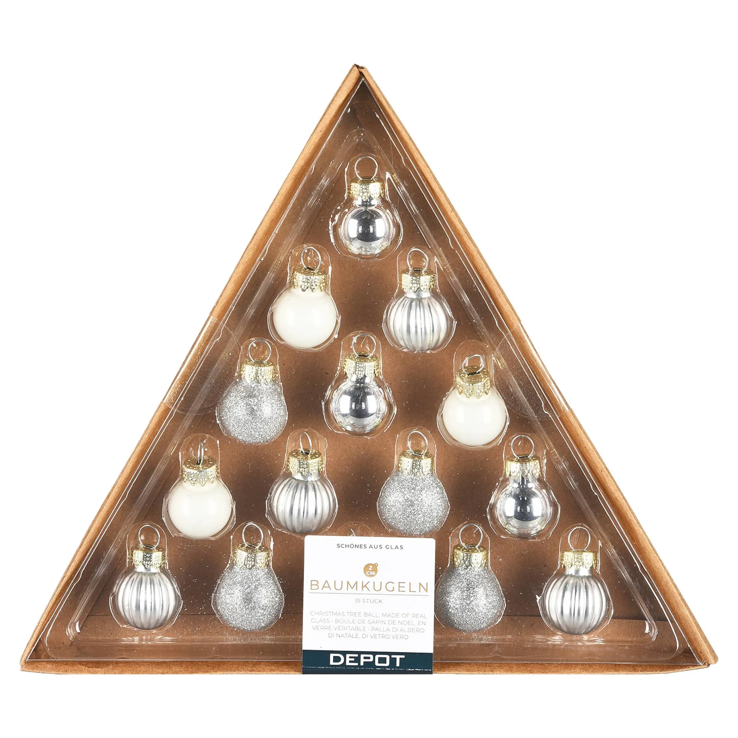 Depot Adventskranz-Deko^Glas-Mini-Weihnachtskugel-Set