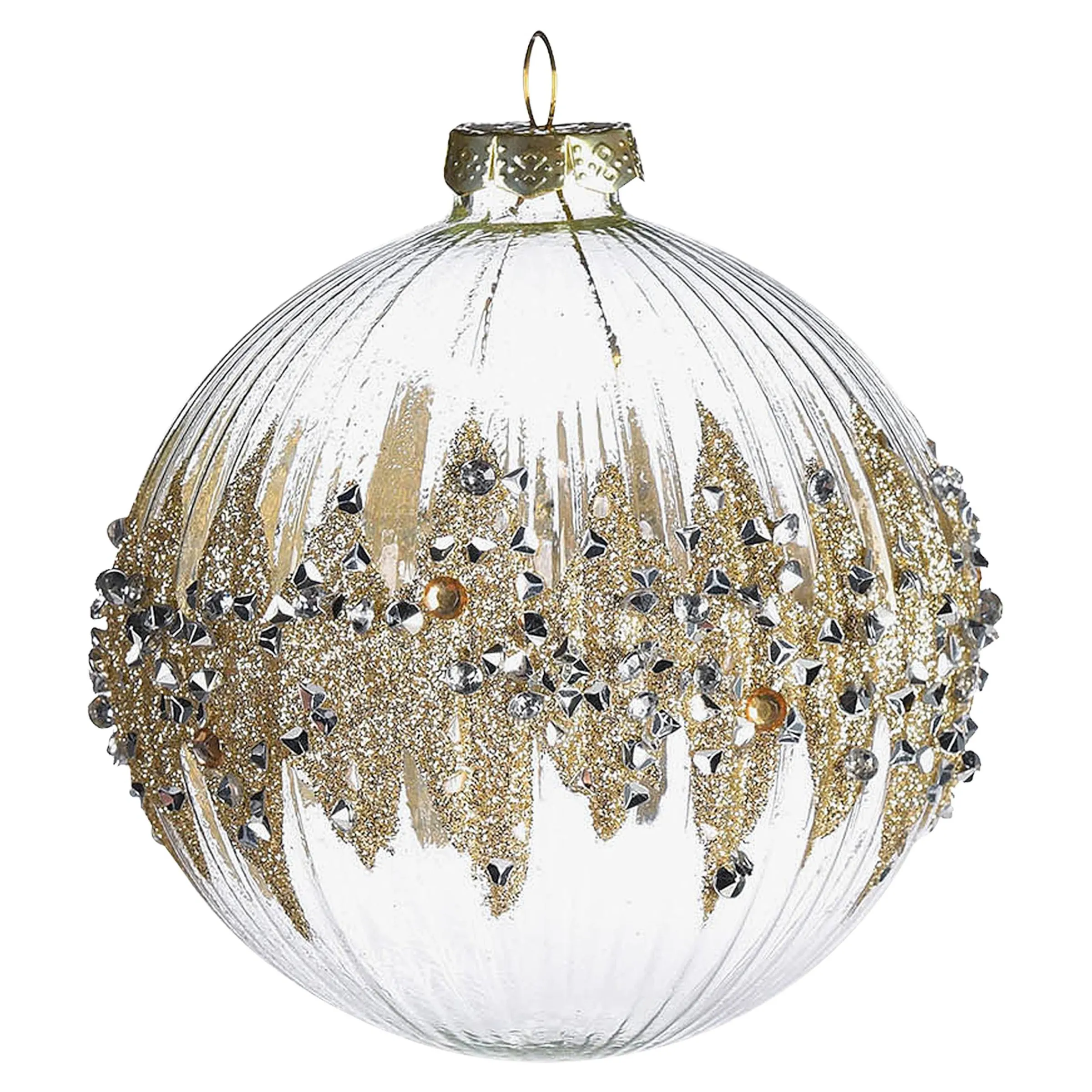 Depot Kugeln & Baumspitzen^Glas-Weihnachtskugel Diamondsplash