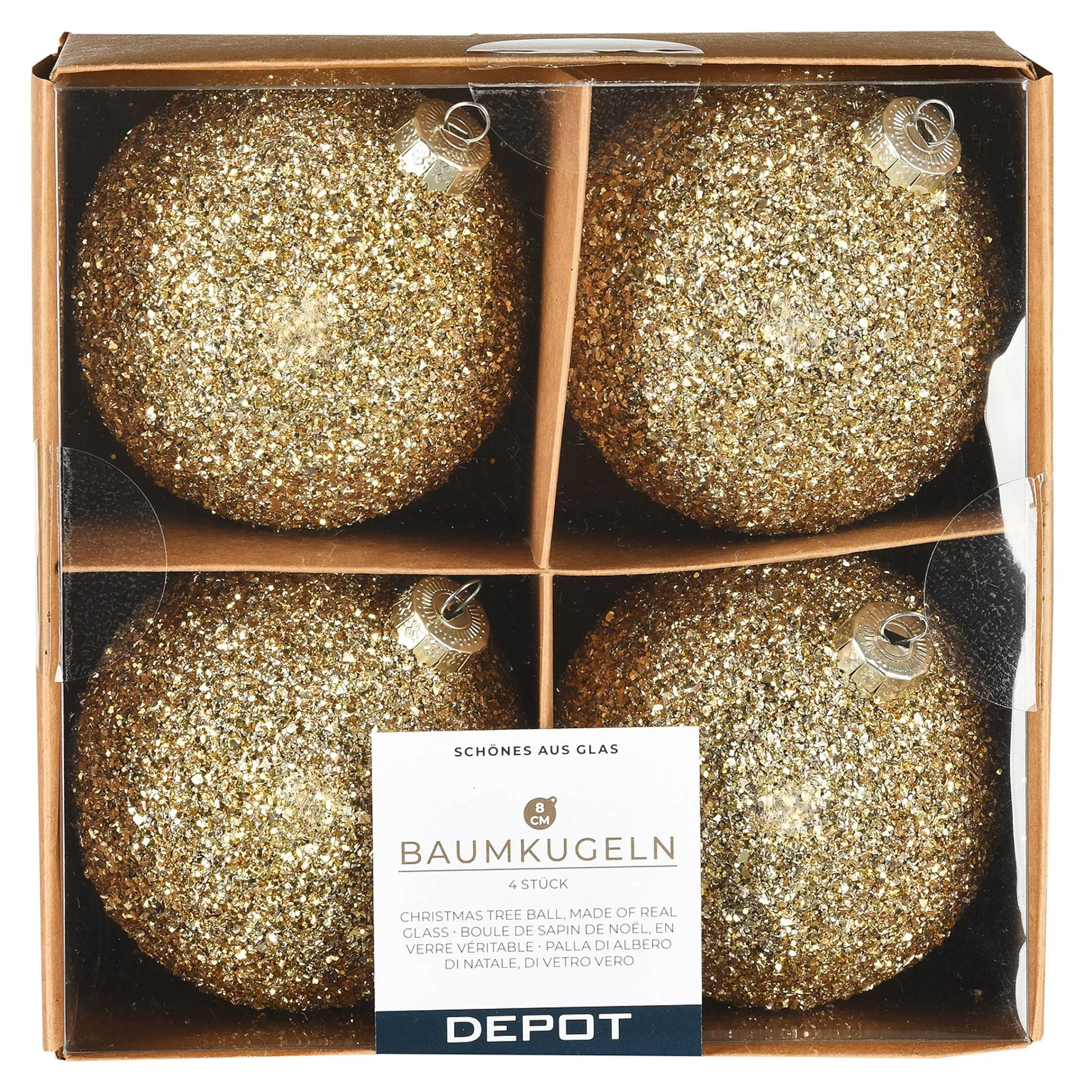 Depot Kugeln & Baumspitzen^Glas-Weihnachtskugel Glam
