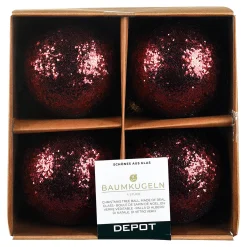 Depot Kugeln & Baumspitzen^Glas-Weihnachtskugel Glimmer