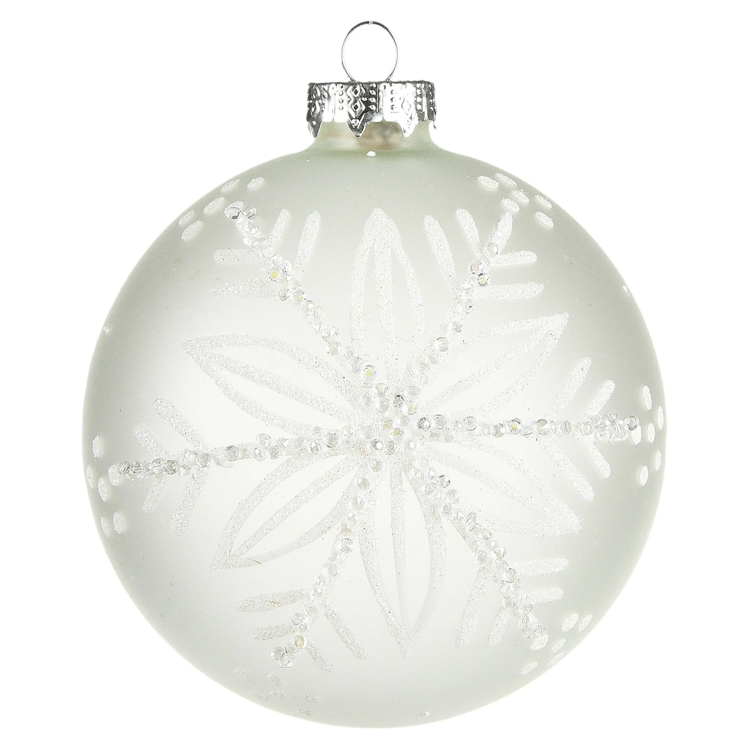 Depot Kugeln & Baumspitzen^Glas-Weihnachtskugel Schneeflocke