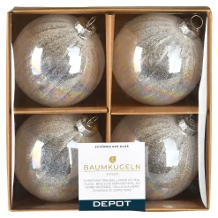 Depot Kugeln & Baumspitzen^Glas-Weihnachtskugeln Holo Glimmer