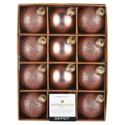 Depot Kugeln & Baumspitzen^Glas-Weihnachtskugel-Set Glam Mix