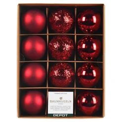 Depot Kugeln & Baumspitzen^Glas-Weihnachtskugel-Set Glimmermix