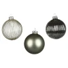 Depot Kugeln & Baumspitzen^Glas-Weihnachtskugel-Set Rille