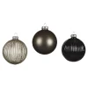 Depot Kugeln & Baumspitzen^Glas-Weihnachtskugel-Set Rille