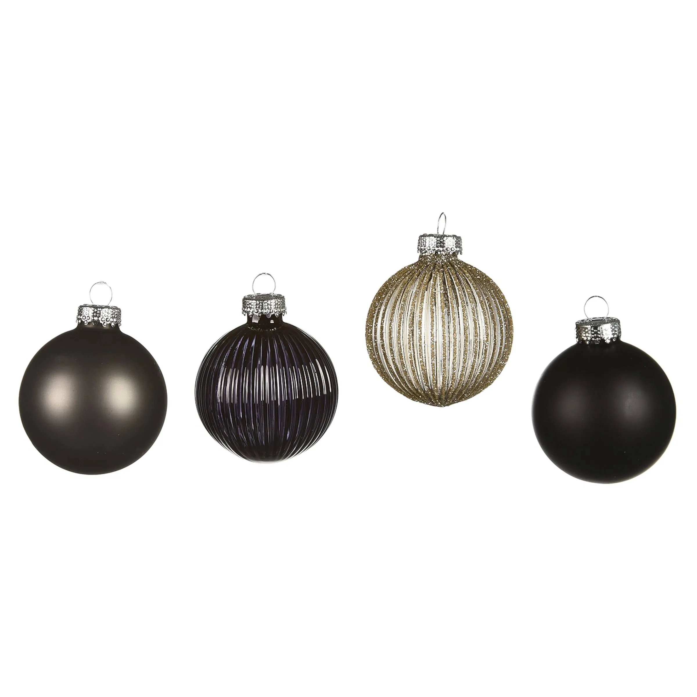 Depot Kugeln & Baumspitzen^Glas-Weihnachtskugel-Set Rille