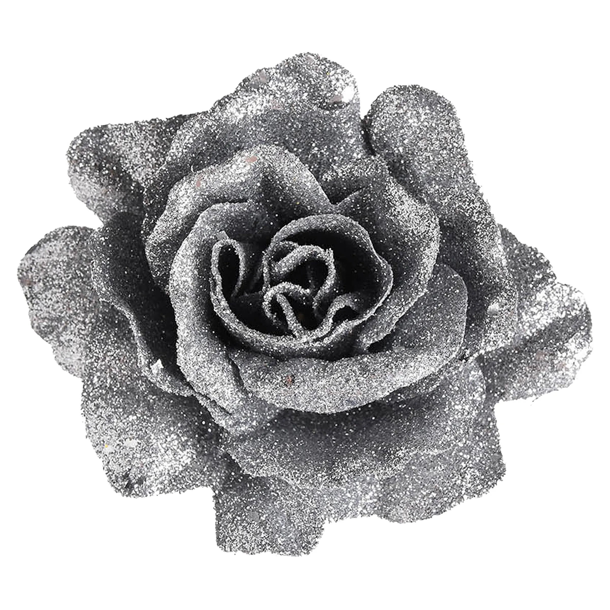 Depot Adventskranz-Deko^Glitzer-Kunstblume Rose Auf Clip