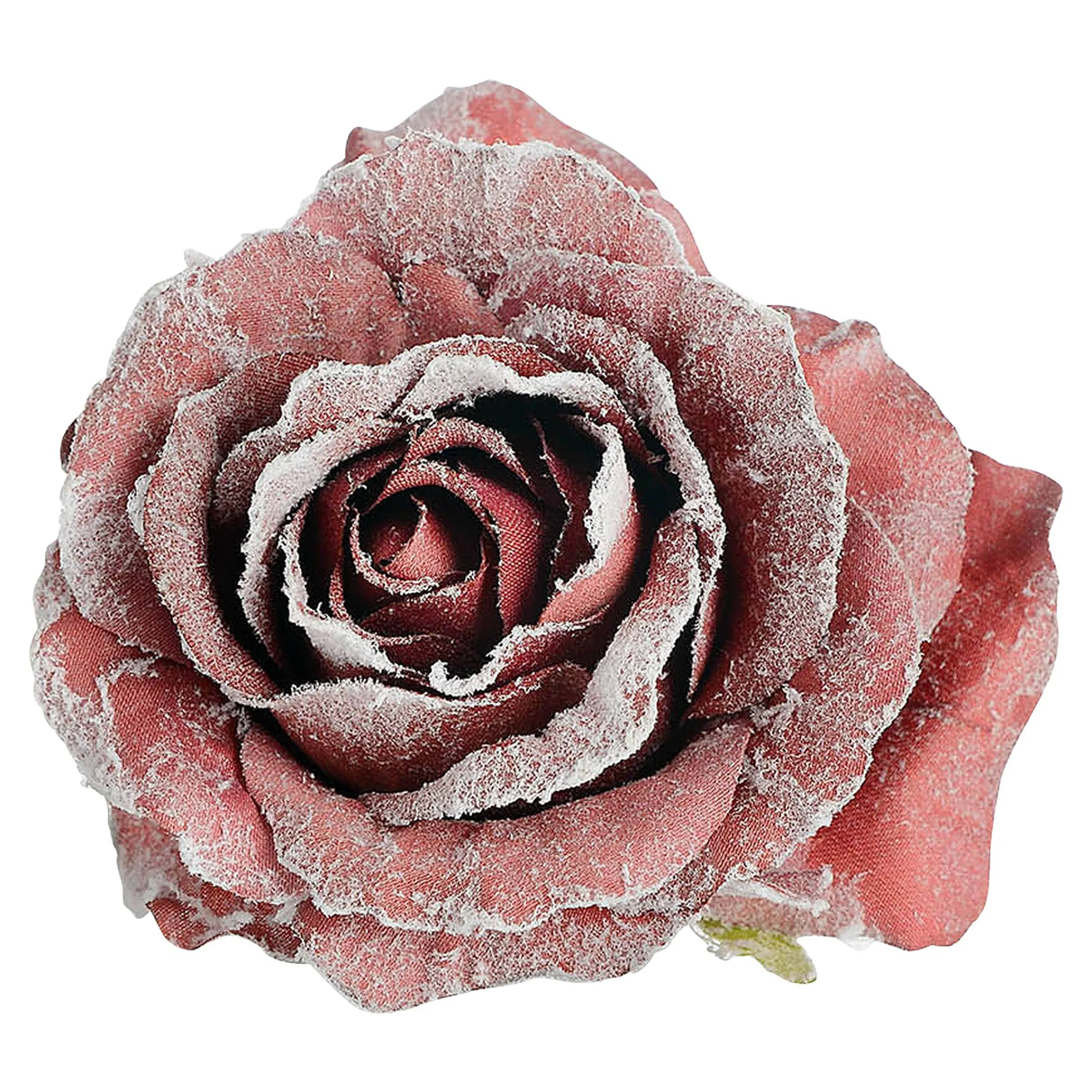 Depot Adventskranz-Deko^Glitzer-Kunstblume Rose Auf Clip