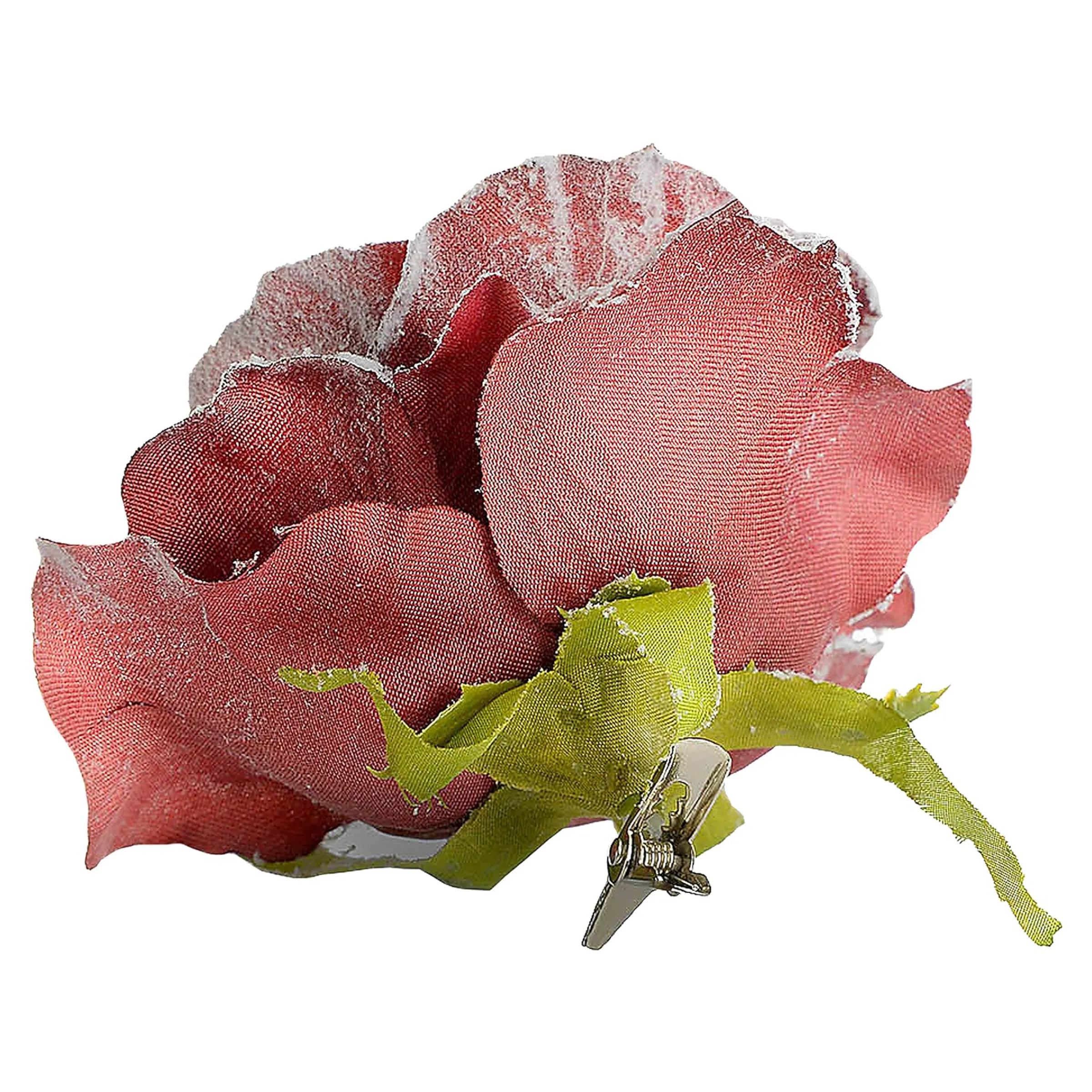 Depot Adventskranz-Deko^Glitzer-Kunstblume Rose Auf Clip