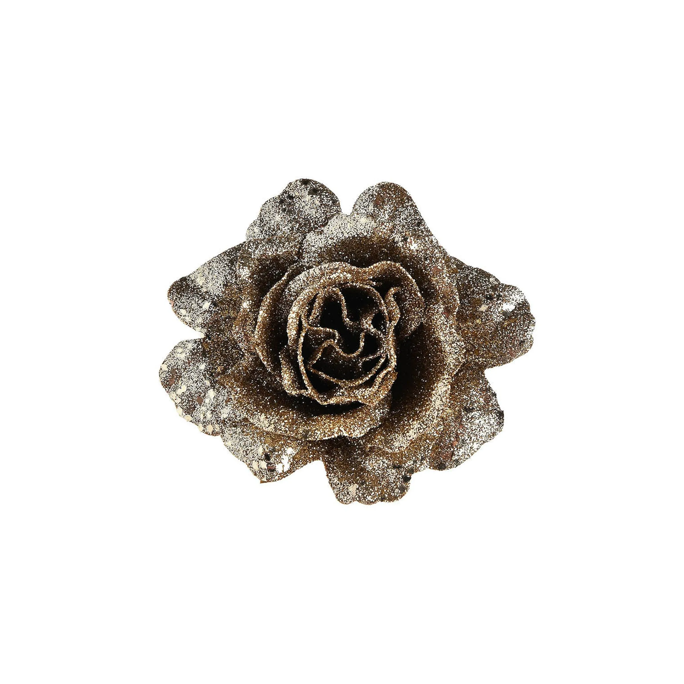 Depot Adventskranz-Deko^Glitzer-Kunstblume Rose Auf Clip