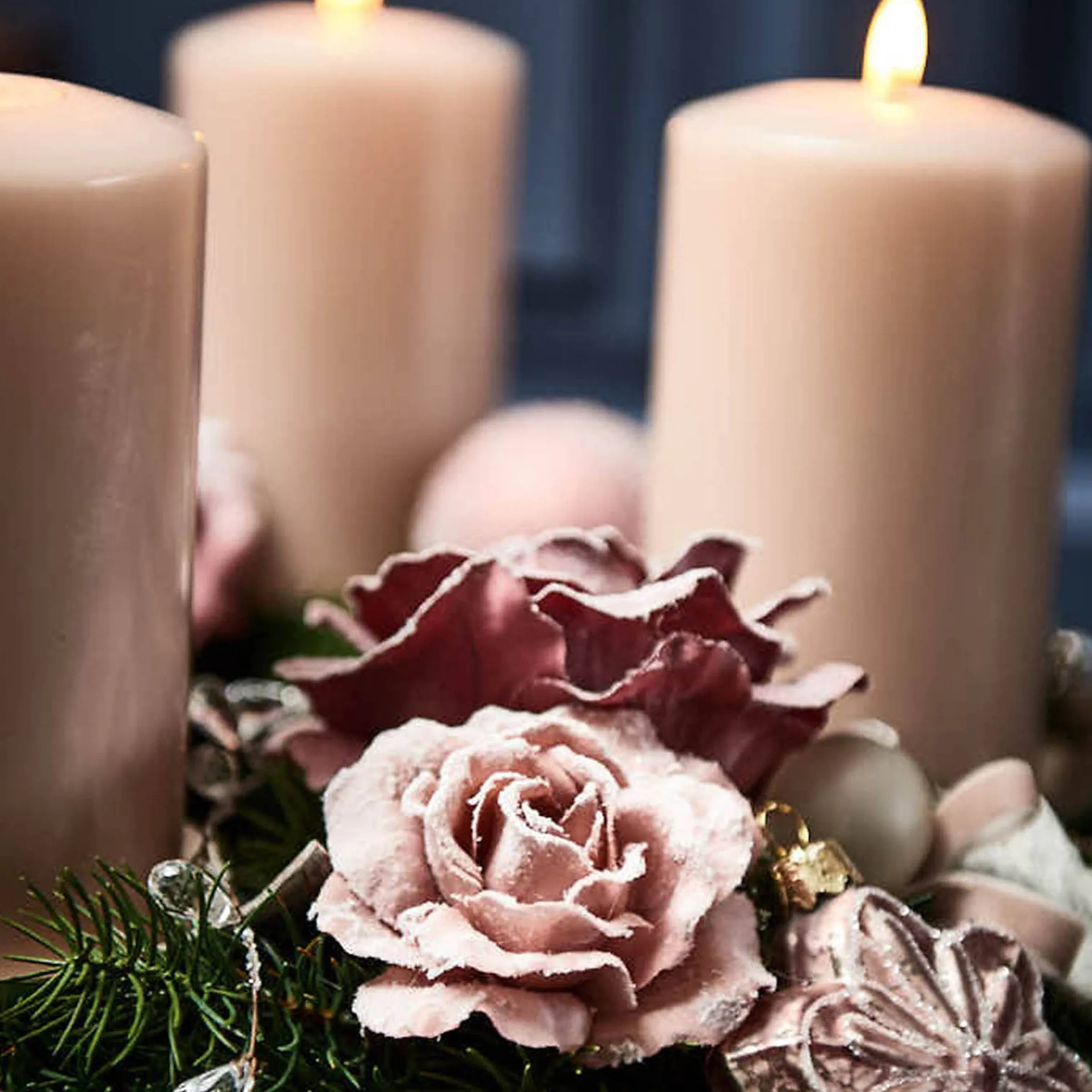 Depot Adventskranz-Deko^Kunstblume Rose Auf Clip