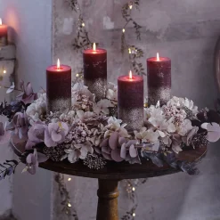 Depot Adventskranz-Deko^Kunstzweig Beere, Beschneit