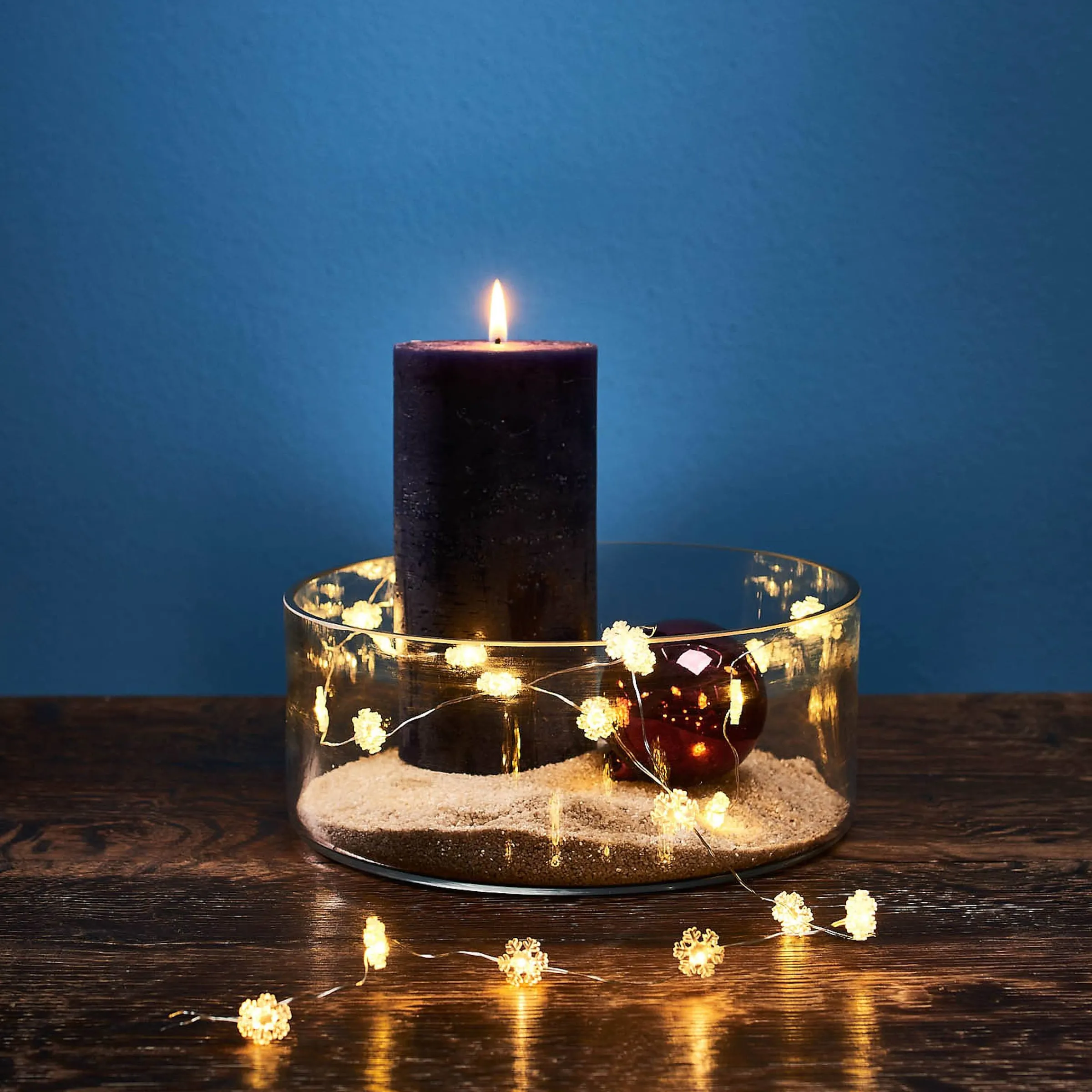 Depot Adventskranz-Deko^Led-Lichterkette Mini-Schneeflocke
