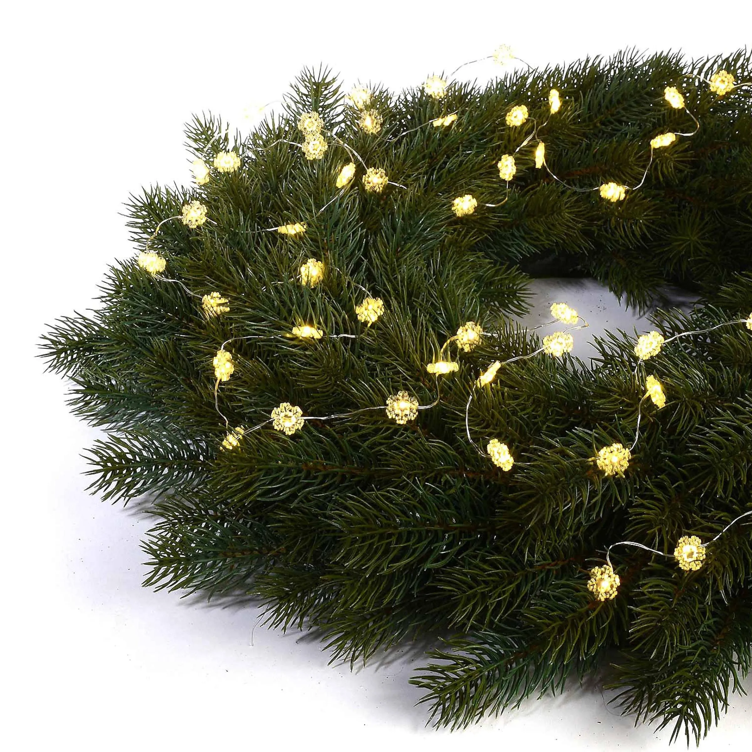 Depot Adventskranz-Deko^Led-Lichterkette Mini-Schneeflocke