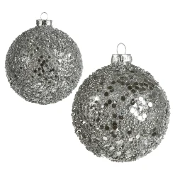 Depot Kugeln & Baumspitzen^Roundgranulat Kugel-Set Silber