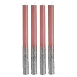 Depot Adventskerzen^Stabkerze Silver Glitter