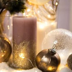 Depot Adventskerzen^Stumpenkerze Gold Glitter
