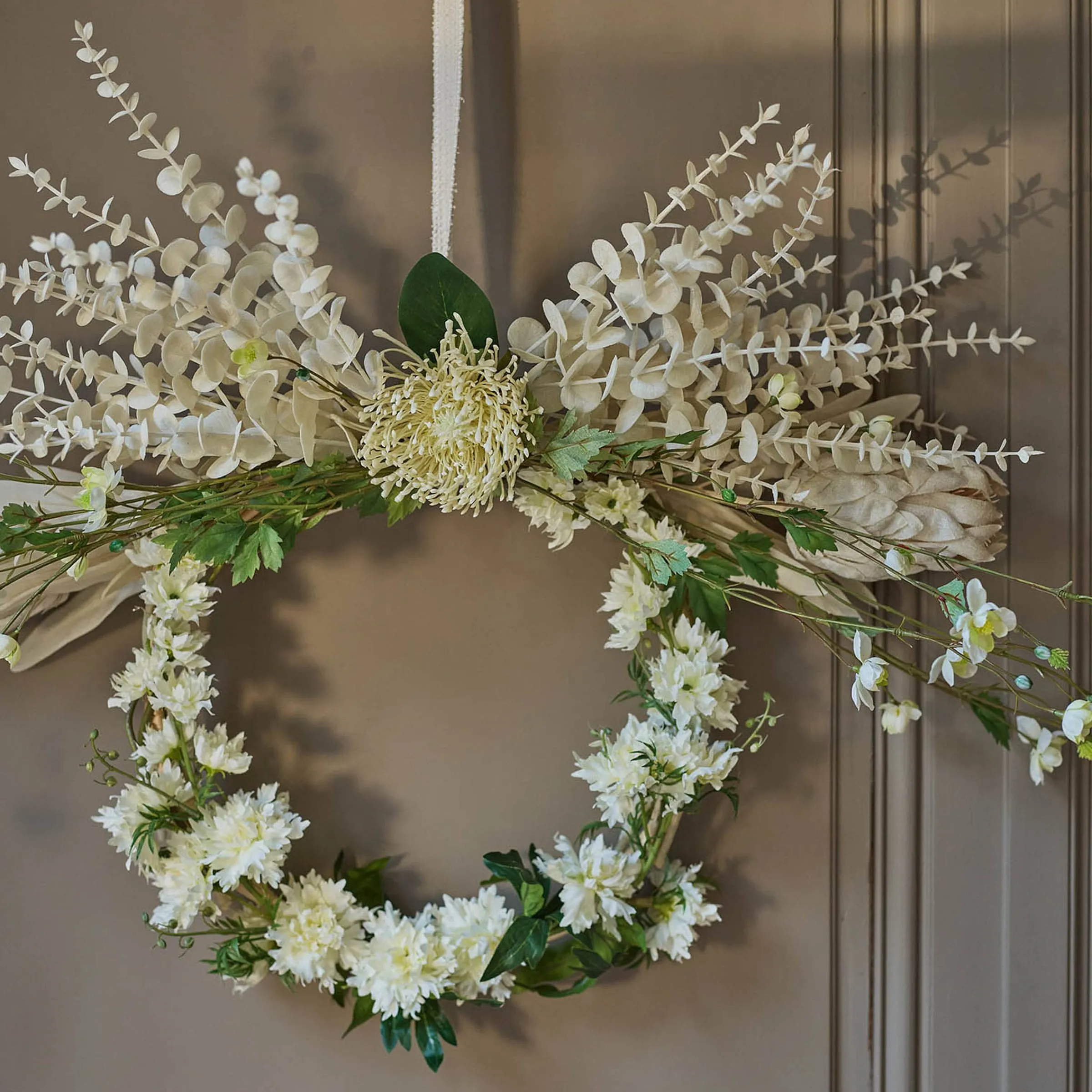 Depot Blumen^Zweig Eukalyptus Modern Ca.74Cm, Creme